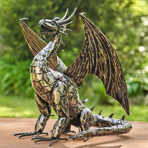 Enchanted Iron Dragon Statue garden or home with our captivating Iron