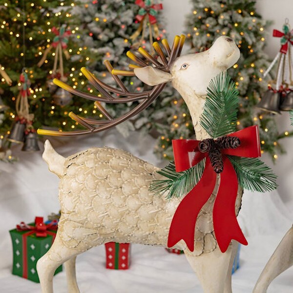 Iron Reindeer Christmas Pair 48"High