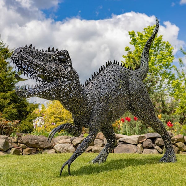 Steel Tyrannosaurus Metal Dinosaur Sculpture Giant Outdoor Statue