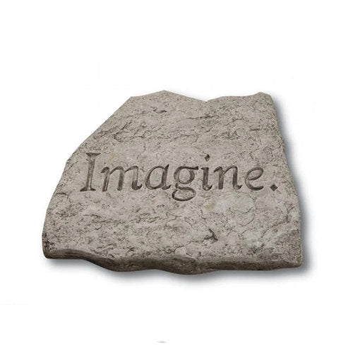 Imagine Garden Stone or Wall Plaque Made in America of Cement Decorative Art