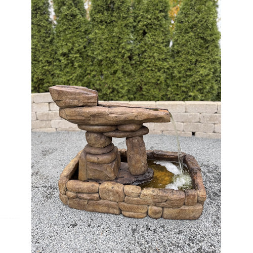 Inukshuk Guide Cement Fountain Garden Stone Decorative Art