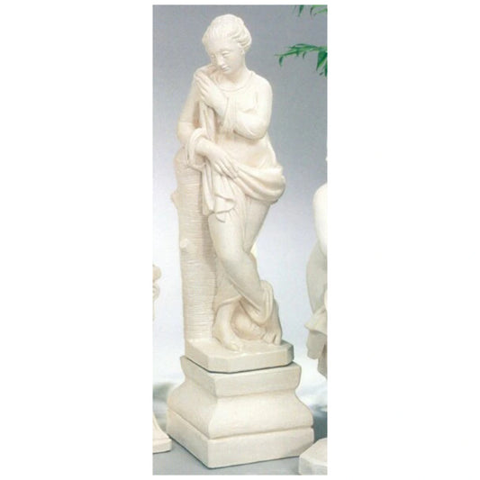 Italian Winter Season With Square Base Sculpture Allegory Statue