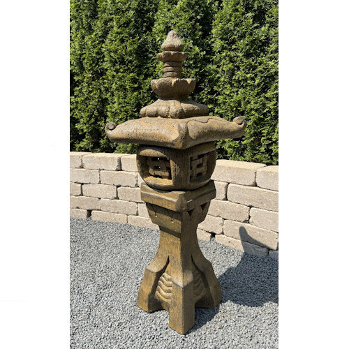 Japanese Lantern Garden Sculpture 43" High Cast Stone
