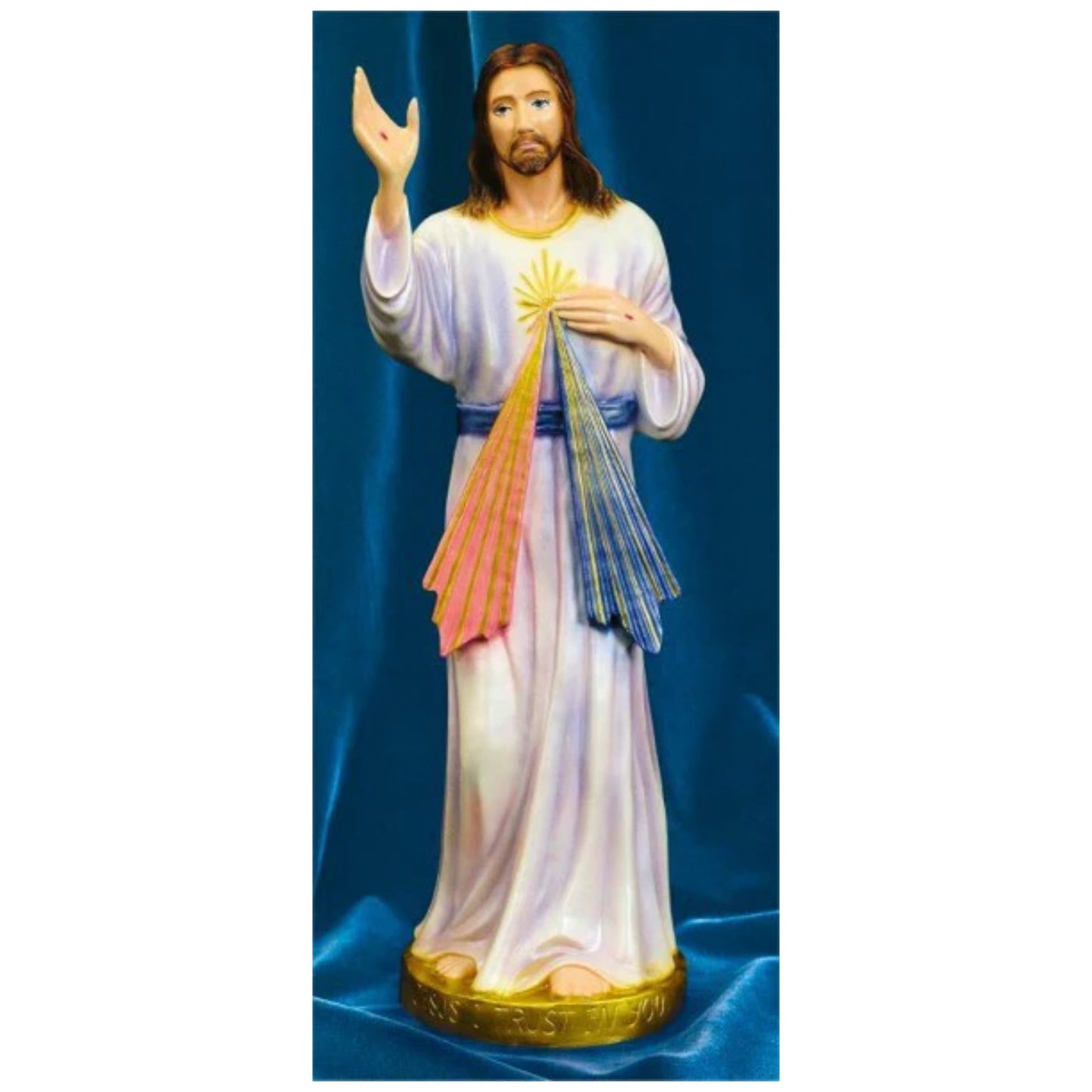 Jesus Of Divine Mercy Sculpture Colored - Lightweight and Durable
