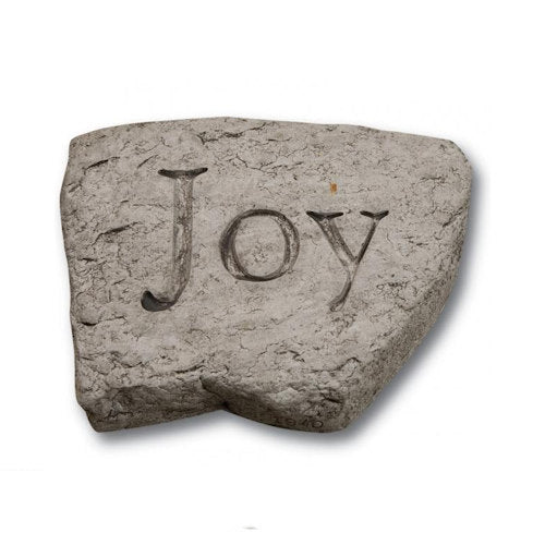 Garden Stone expressing the sentiment Joy Made in the USA with the word inscribed