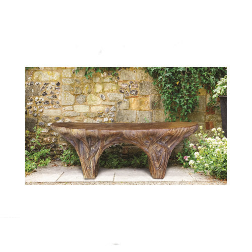 Driftwood Garden Cement Bench for seating outdoor woodland sculpture