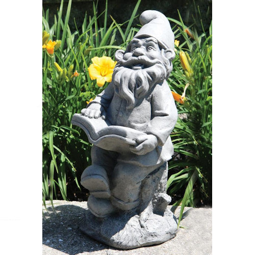 Lazy Daze Garden Gnome Book Statue Stone Color Traditional Sculpture