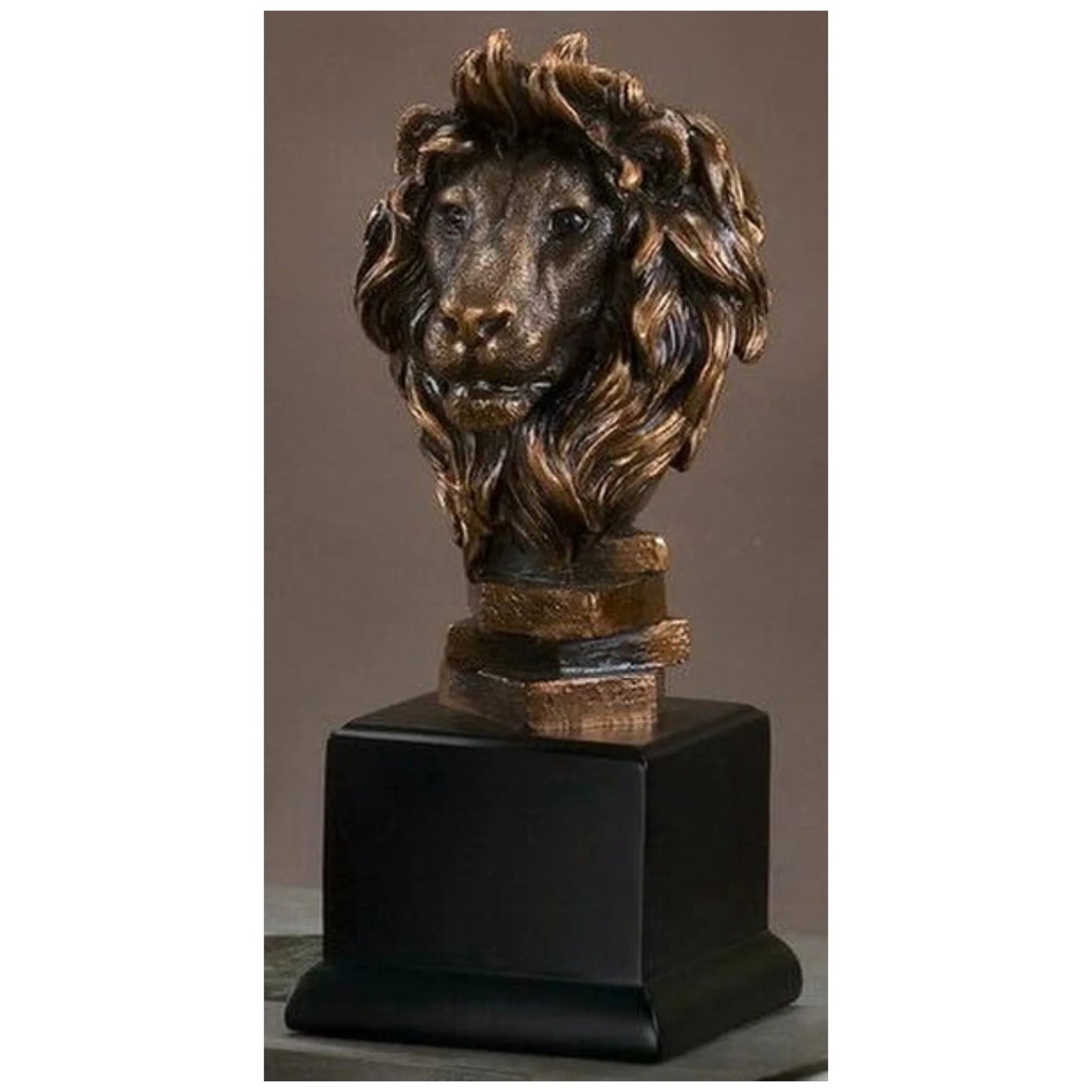 Lion Head Sculptural Bust 6.5"