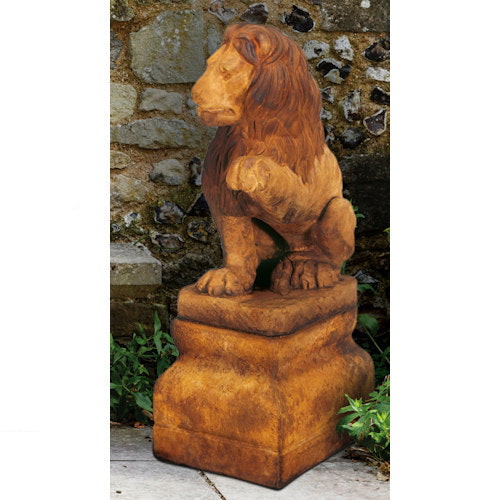 Lion Left Paw Up & Base Garden Sculpture