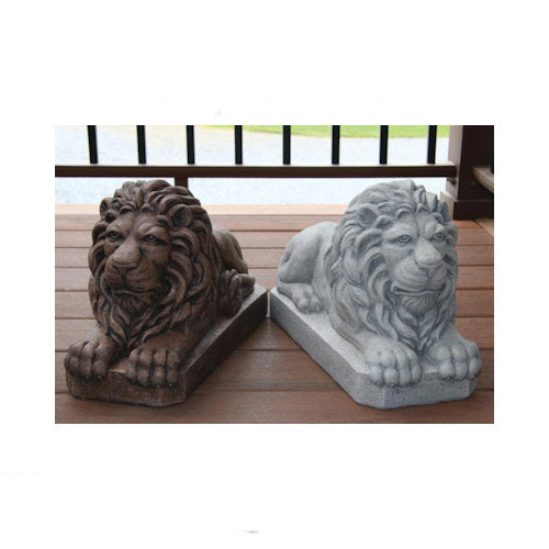 Lion Laydown Sculpture for your garden cement finish comparison Outdoor Classical entryway statue