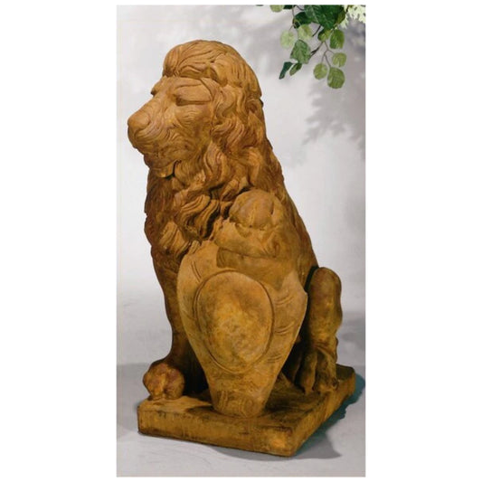 Lion with Left Shield Garden Statue high-end cement Statuary