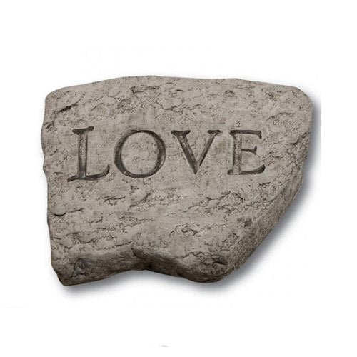 Love Garden Rock or Wall Hanging Garden Stone Cement Made in the USA