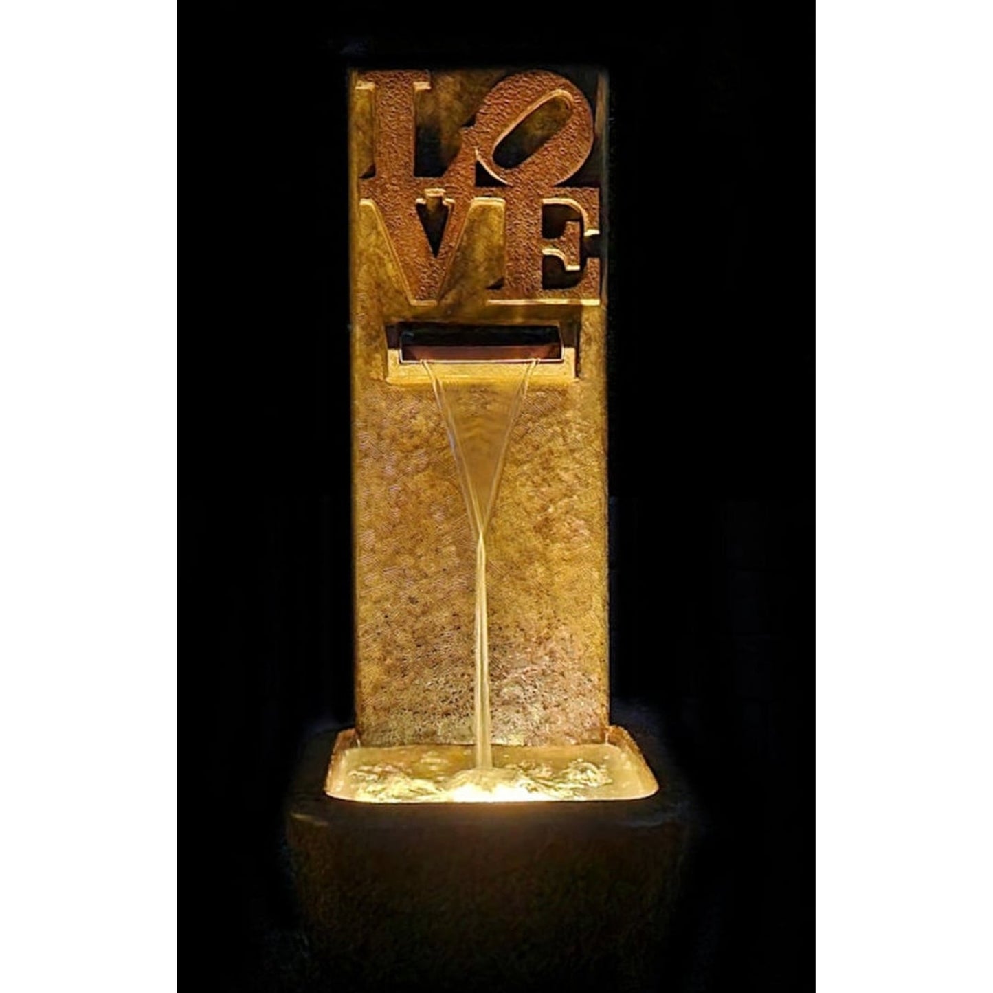Love Wall Fountain With the Sculptural Word