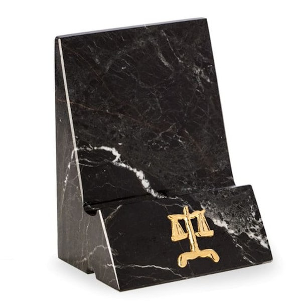 Phone Stand Black white Marble Scales Legal Insignia Scale of Justice