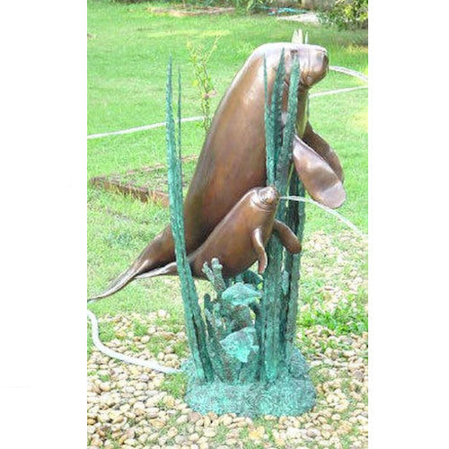 Manatee With Calf Water Feature