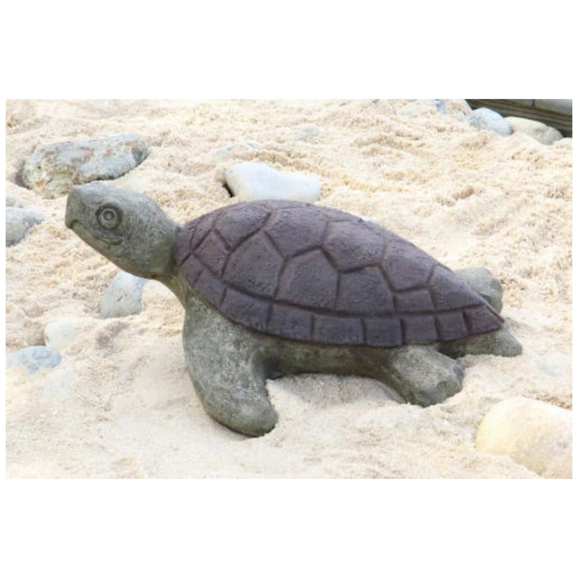 Manni the Sea Turtle statue is crafted from durable cast stone and made for outdoor landscapes. A charming, coastal-inspired accent for gardens, patios, or walkways.