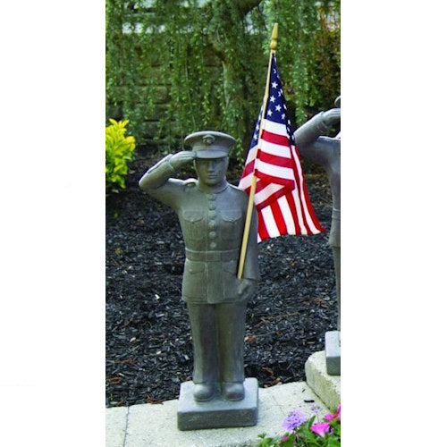 United States Marine man statues Veterans soldiers American Flag