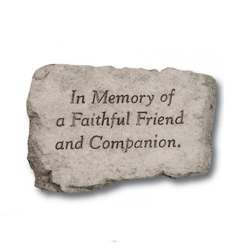In Memory of a Faithful Friend and Companion Garden Stone Pet Memorial