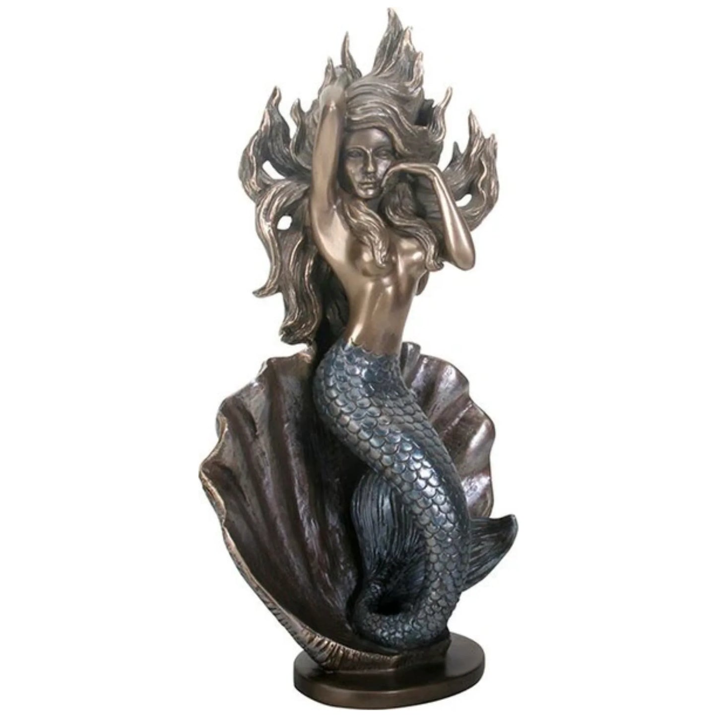 Mermaid on Shell Sculpture