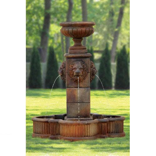 Milano Urn Lion Fountain 58" High