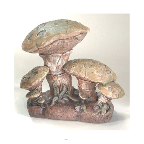Mushroom Cluster Garden Statue 14" High
