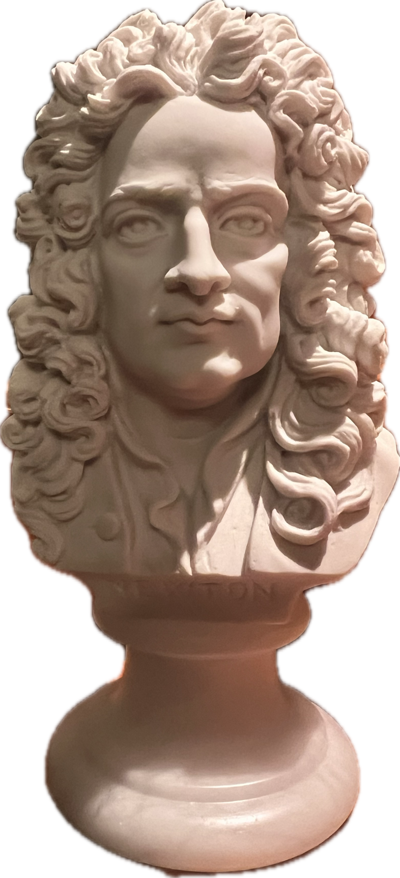 Newton portrait bust sculpture made in marble alabaster base