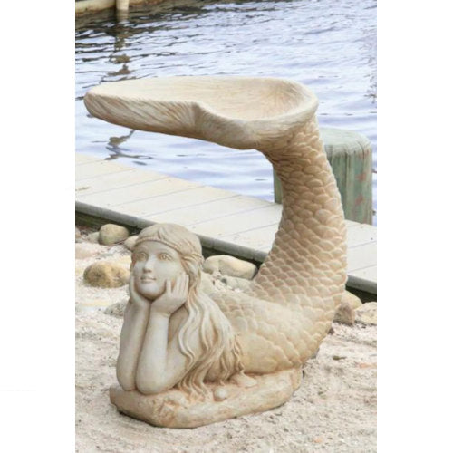 Mermaid Birdbath One Piece Sculpture