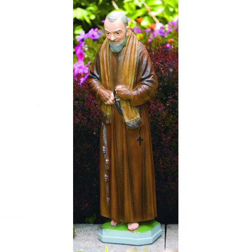 Statue Padre Pio Garden Sculpture Traditionally Colored Religious Saint bore the stigmata