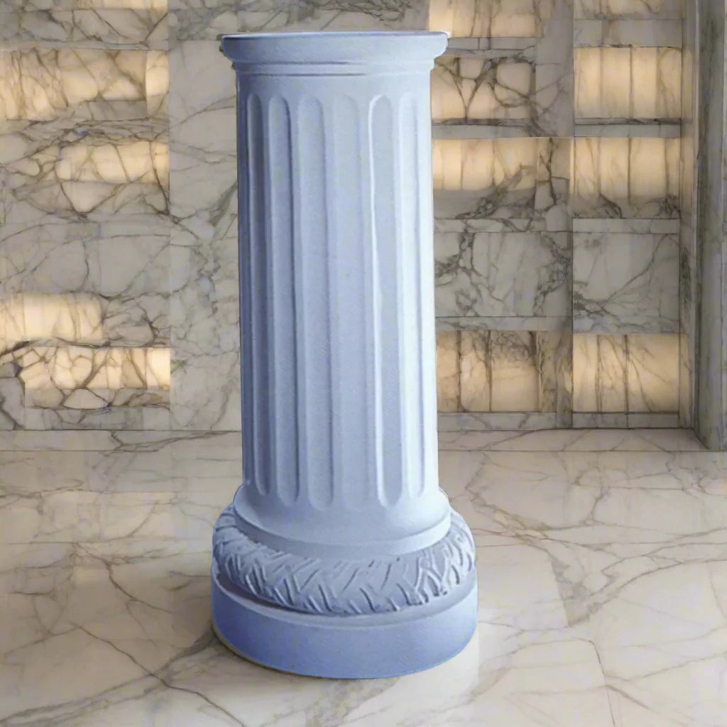 Classical Carrara Marble Pedestal – 32" Tall Display Stand