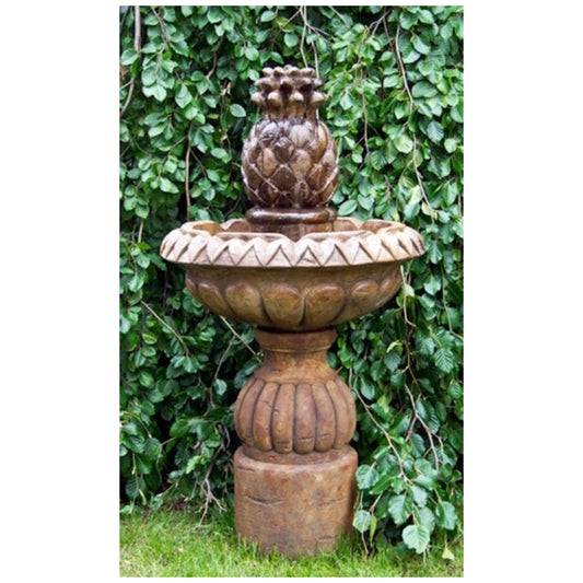 One Tier Pineapple Cascada Fountain Cement Garden Statuary Henri Hospitality