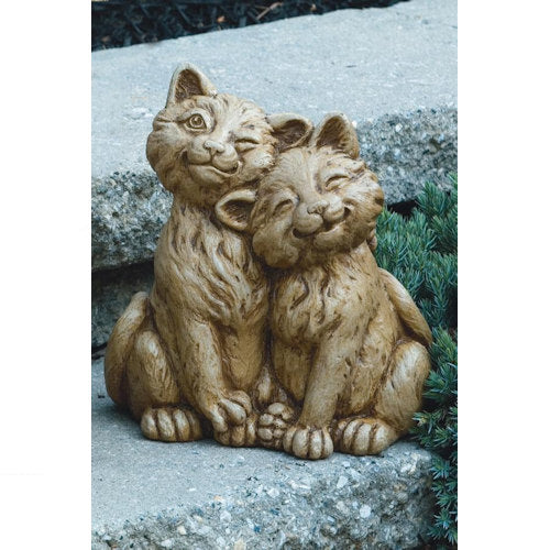 Playmates Cats Garden Sculpture Couple Whimsical Cast Stone Feline Companions
