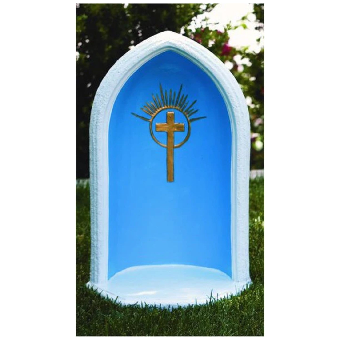 Pointed Inlay Cross Grotto 24" High Fits 18 Inch Statue