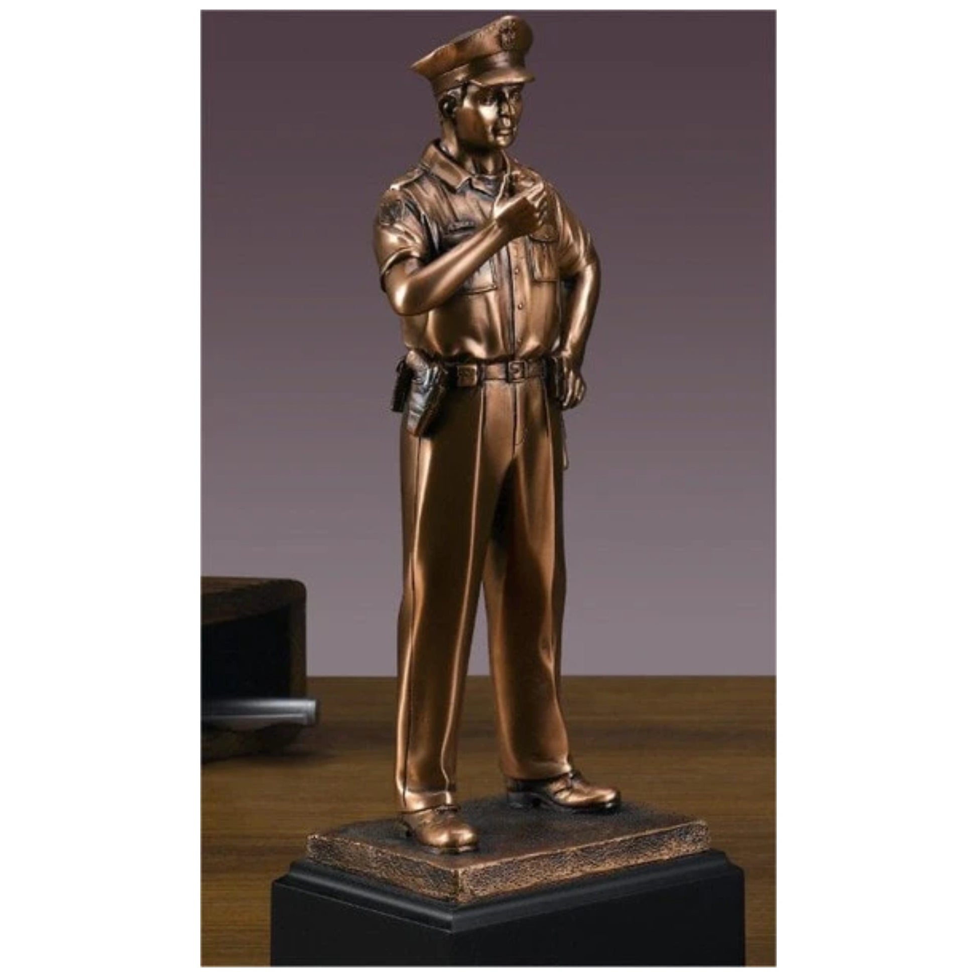 Police Officer Sculpture Tribute Statue Public Service Award Figurine