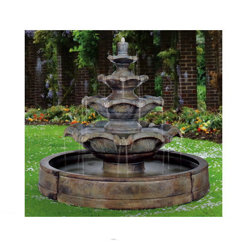 Four Quattro Tier In Valencia Pool Garden Fountain