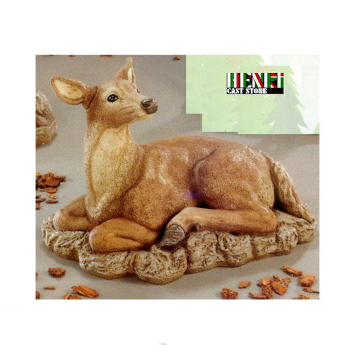 Reciling Doe cast stone sculpture