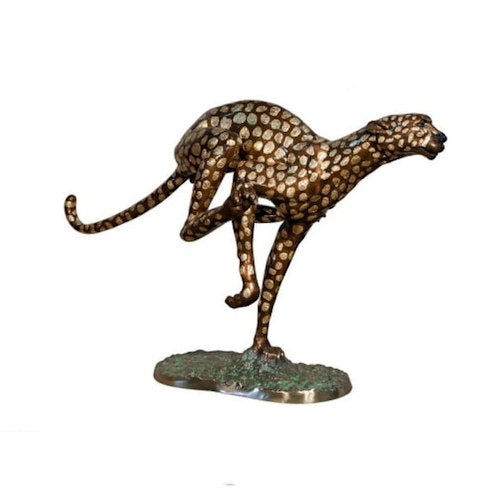 Running Cheetah Bronze Sculpture Life Size