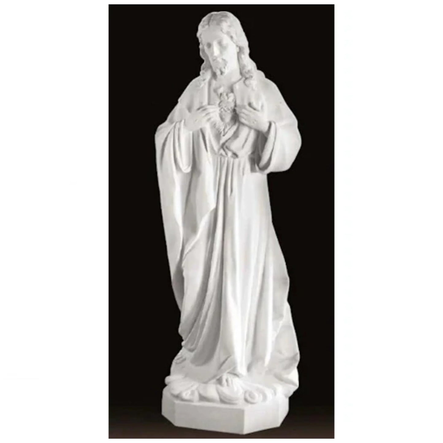 Sacred Heart Of Jesus Life-Size Bonded Marble Statue