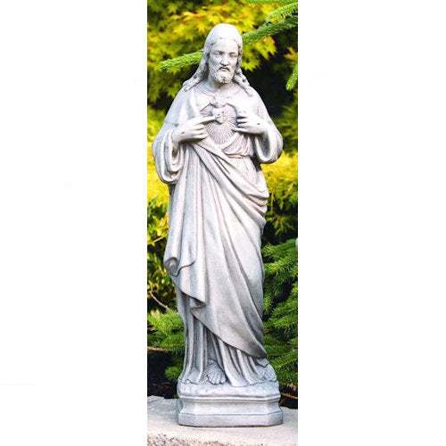 Classical Garden Statue of Sacred Heart Of Jesus Made in America Religious Sculpture