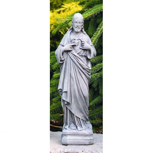 Sacred Heart Of Jesus Cement Garden Statue 16.75 " High