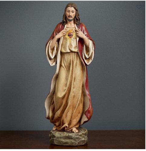 sacred heart of Jesus figure renaissance collection figurine sculpture colored