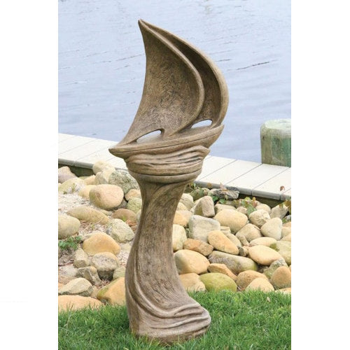 SailBoat Sculpture on Pedestal Garden Statuary