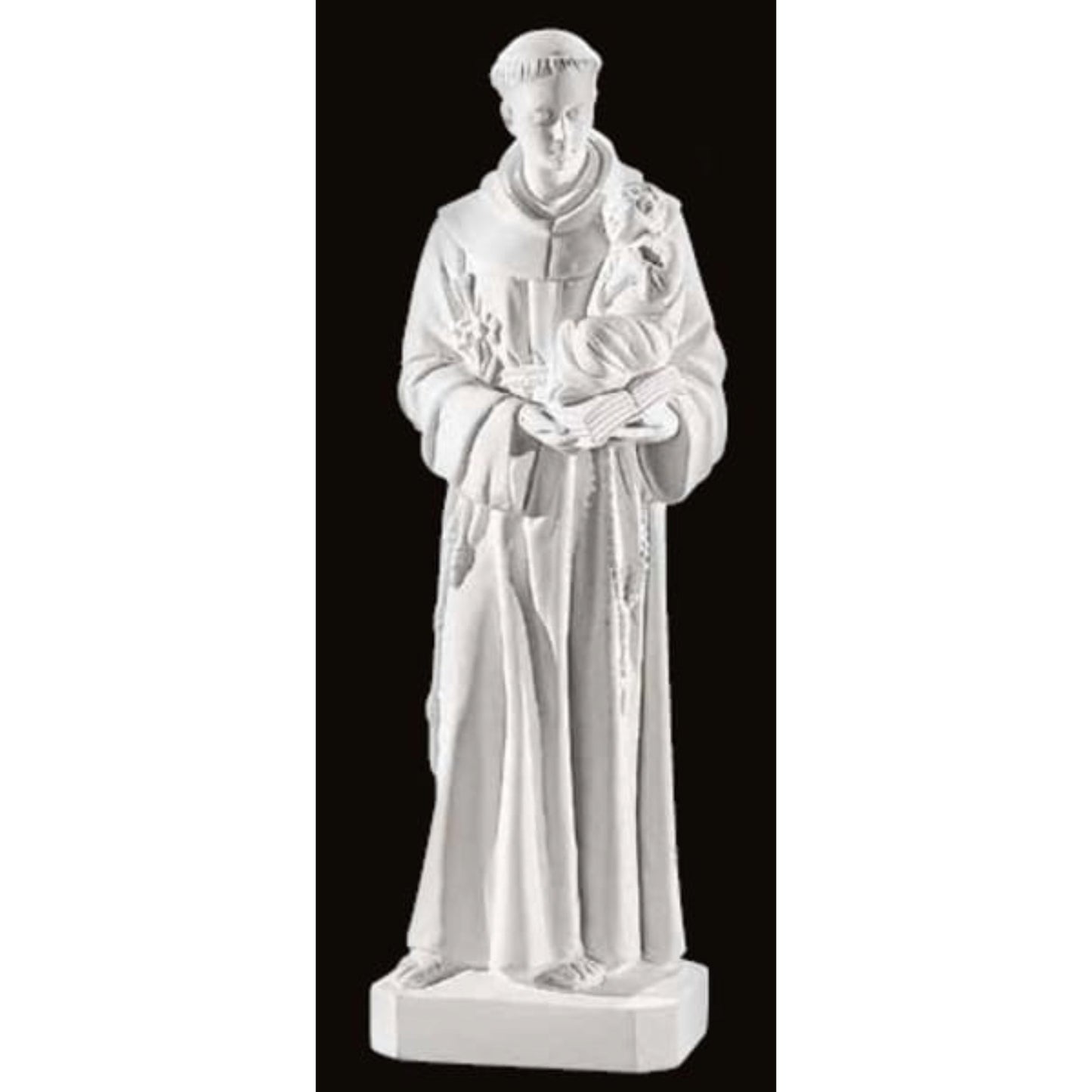 Carrara Marble Saint Anthony Made in Italy Sculpture St. Antonio