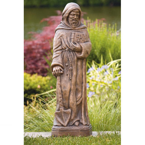 Saint Fiacre Statue Stone Patron Saint Gardeners Cement Religious Statuary