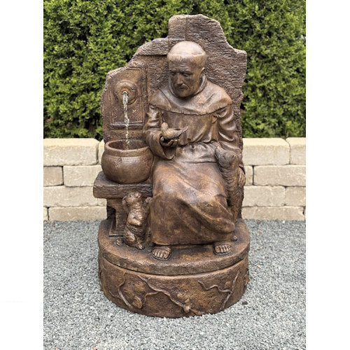 Saint Francis At The Well Fountain Outdoor Cast Stone