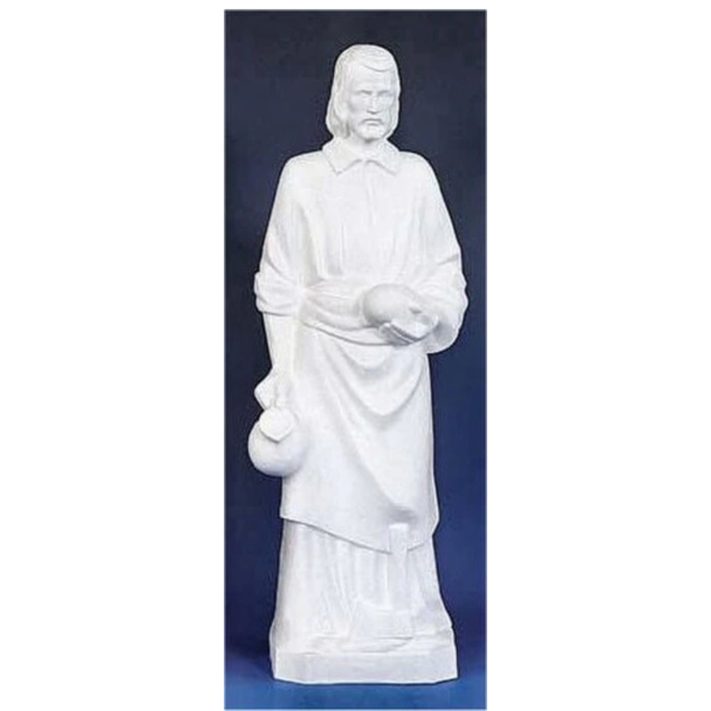 Saint Joseph Worker Carpenter Traditional Sculpture White