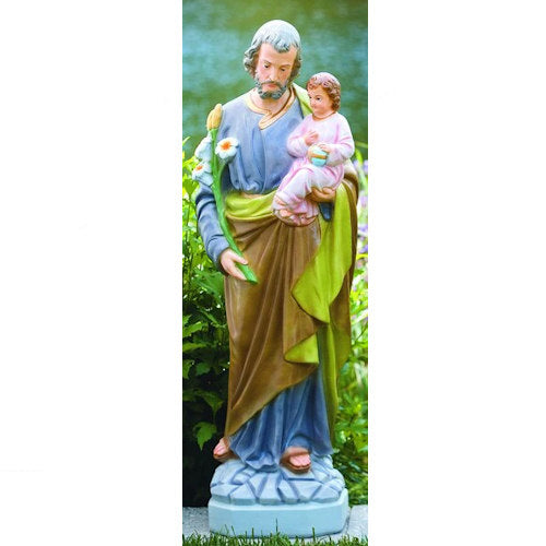 Saint Joseph With Child Sculpture 33.5"