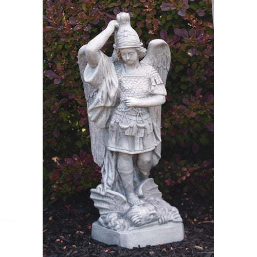 Saint Michael Cement Garden Sculpture 19" High