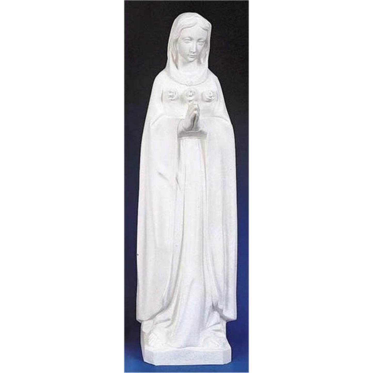 Saint Rose Mystica Garden Statue with three roses