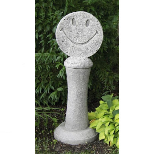 Smiley Symbol on Pedestal Sculptural Statue