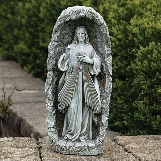 Divine Mercy LED Solar Light Garden Statue powered by the sun sculpture